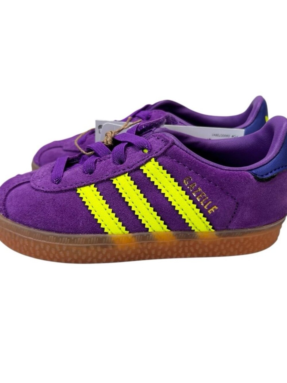 Adidas Originals Girl's Shoe Gazelle CF EL I Purple/Yellow 5K NEW WITH TAGS
